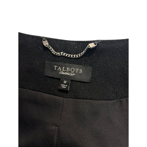 Talbots Black Buttery Leather Open Front Jacket Size 18 - Picture 4 of 5
